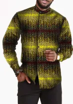 African print batik full cotton men's shirt