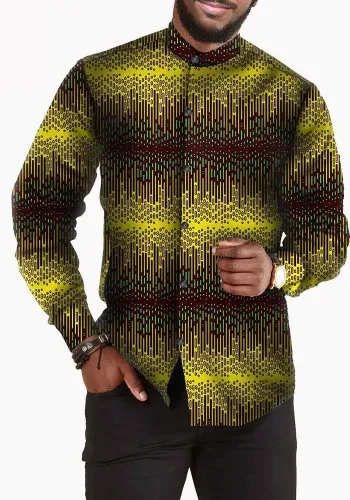 African print batik full cotton men's shirt