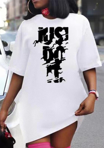 Women's Fashion Letter Print Solid Color oversize Loose T-Shirts for Women