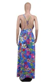Women French Floral Strap Dress
