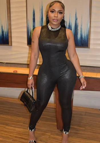 Women Summer Sexy Sleeveless Round Neck Jumpsuit