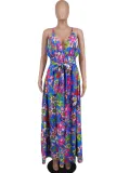 Women French Floral Strap Dress