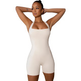 Women Solid Sport Yoga Fitted Romper