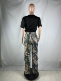 Women Casual Camouflage Print Cargo Pants