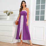 Plus Size Women Sexy Lace Slip Dress