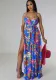 Women French Floral Strap Dress