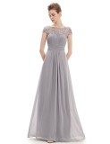 Women Elegant Short Sleeve Lace Bridesmaid Evening Dress
