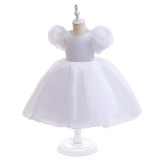 Children's princess dress with puff sleeves one-year-old dress tutu dress girl children's dress
