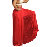 Summer Ladies Solid Color Casual Loose Pleated Wide Leg Pants African Trousers