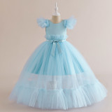 Kinder langes Kleid Rock Puffy Mesh Prinzessin Kleid Mädchen Kindertag Kostüm