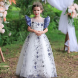 Girls Embroidered Dress Princess Dress Lace Trendy Little Children Catwalk Piano Costume