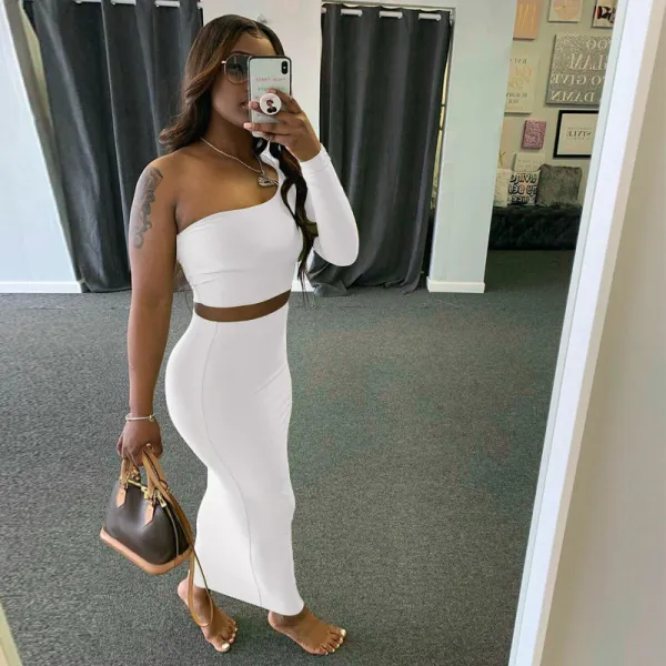 Autumn fashion women's sexy two-piece suit wind trend skirt set