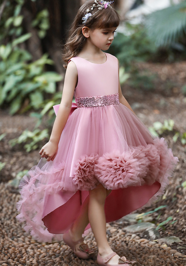 Children's dress princess dress girls flower trailing dress skirt piano performance tutu skirt