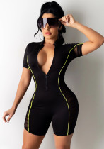 Women's Fashion Sexy See-Through Mesh Patchwork Jumpsuit