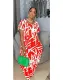 Plus Size Women's Loose Casual Print Maxi Dress