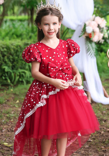 Mädchen Schleppkleid Blumenmädchen Prinzessin Kleid Rock Spitze Tutu Rock