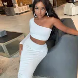 Autumn fashion women's sexy two-piece suit wind trend skirt set