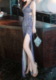 Sequined Evening Dress Long Formal Party Slim Mermaid Elegant Party Gown