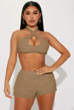 Women's Sexy Fashion Casual Halter Neck Two-Piece Shorts Set Women's Clothing