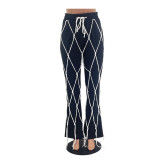 Womens Rope Bell Bottom Trousers with Pockets