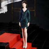 Women Sequined Formal Party Evening Dress
