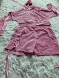 Conjunto de pantalones cortos de cintura abierta con pliegues de terciopelo otoño/invierno para mujer