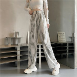 Tie-dyed casual sweatpants women's spring and autumn loose long trousers