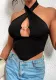 Sexy Crossover Halter Neck Knitting Shirt Slim Basics Spring Summer Tight Fitting Ladies T-Shirt Top