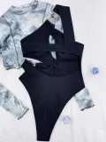 Solid Color Metal Round Buckle Sexy One Shoulder One Piece Swimsuit