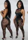 Women'S Fashion Solid Color Floral Mesh Sleeveless Jumpsuit Female