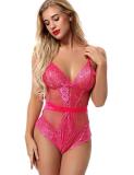 Sexy Teddy Lingerie Sexy Hollow Women'S One-Piece Underwear See Through Lace Mesh Night Bodysuit