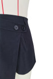 Fashion Women'S Solid Color Zipper Irregular Pocket Culottes Shorts