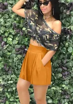 Spring Summer Women'S Casual High Waist Solid Color Shorts For Women