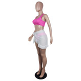 See-Through Skirt Camisole Brief Three-Piece Swimwear Set