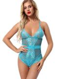 Sexy Teddy Lingerie Sexy Hollow Women'S One-Piece Underwear See Through Lace Mesh Night Bodysuit