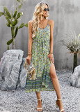 Women Summer Bohemian Holidays Split Slip Maxi Dress