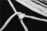Summer Women Knitting Hollow Tassel Halter Neck Solid Slim Top