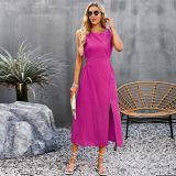 Women Solid Summer Sleeveless Maxi Dress