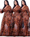 Ladies Fashion Casual Print Chiffon Two-Piece Set