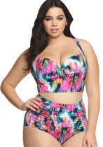 Sexy High Waist Plus Size Two Piece Bikini Swimsuit