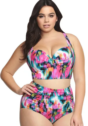 Sexy High Waist Plus Size Two Piece Bikini Swimsuit