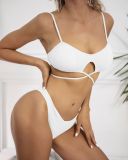 Sexy Solid Color Two Pieces Bikini Swimsuit Women