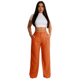 Women's Linen Cotton Casual Pants Breathable Straight Pants Linen Trousers Summer