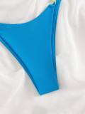 Bikini Color Matching Triangle Cup Tie Sexy Low Back Bikini Swimsuit