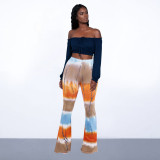 Women's Fashion Tie Dye Bootcut Tight Fitting Flare Pants