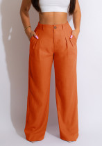 Women's Linen Cotton Casual Pants Breathable Straight Pants Linen Trousers Summer