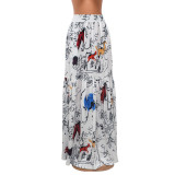 Summer Ladies Fashion Casual Print Loose Swing Skirt