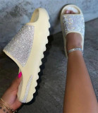 Women's Shoes Diamond Thin Flash Thick Bottom Slippers Sandals Slides Slipper
