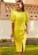 Chic Puff Sleeve Chic Low Back Party Fit Slit Gown Dress