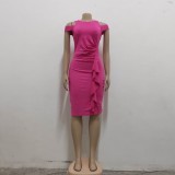Women Sexy Solid Lace Dress